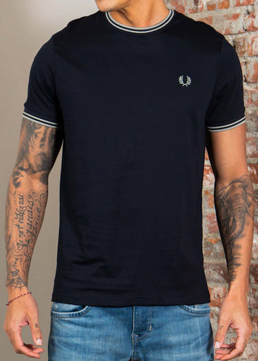 Fred Perry T-shirts Twin tipped t-shirt - navy seagrass