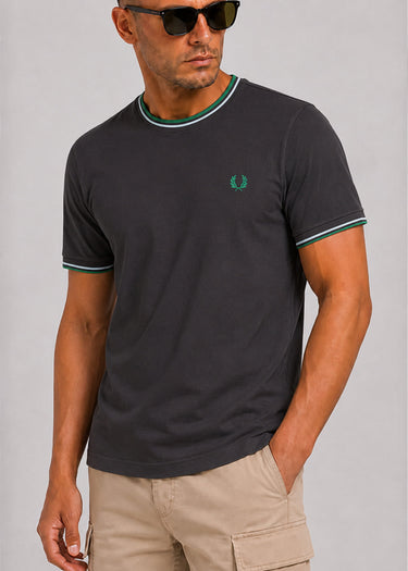 Fred Perry T-shirts Twin tipped t-shirt - anchor grey light ice sport green