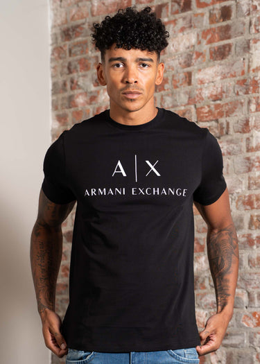 Armani Exchange T-shirts Slim fit jersey t-shirt with logo - black