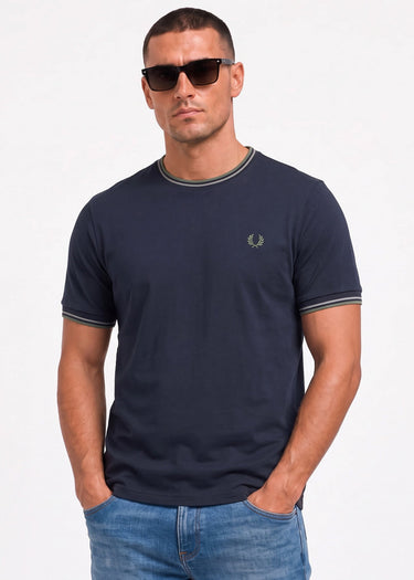 Twin tipped t-shirt - dark airforce ecru seagrass - 1