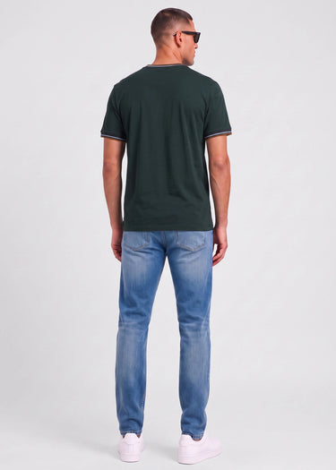 Twin tipped t-shirt - night green dusky blue dark caramel - 3