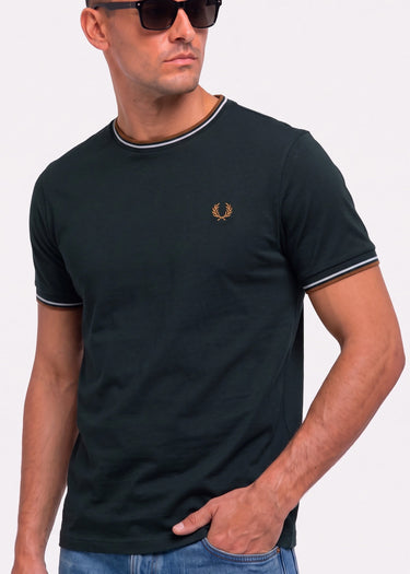 Twin tipped t-shirt - night green dusky blue dark caramel - 5