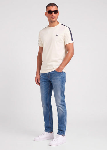 Contrast tape ringer t-shirt - ecru - 4