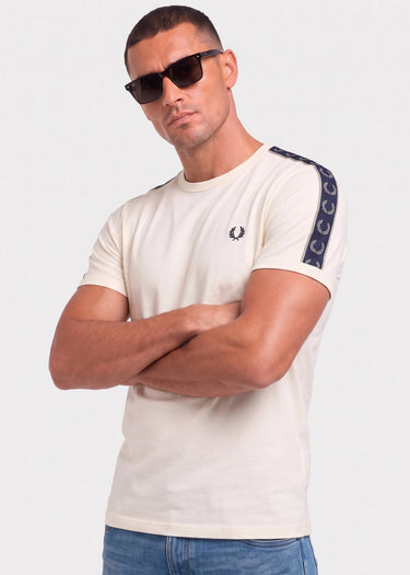 Contrast tape ringer t-shirt - ecru - 6