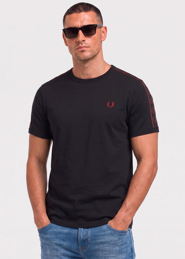 Contrast tape ringer t-shirt - black - 1