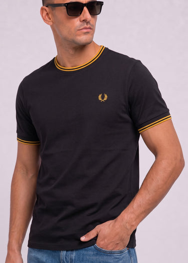 Fred Perry T-Shirts Twin tipped t-shirt - anchor grey golden
