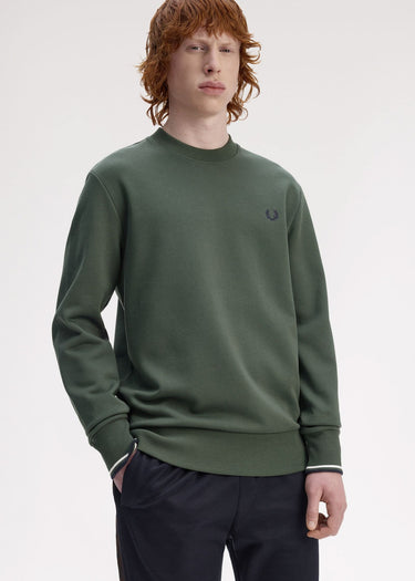 Fred Perry Truien Crew neck sweatshirt - crtgrn snwt nvy
