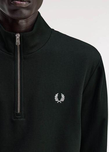 Fred Perry Truien Half zip sweatshirt - night green snow white