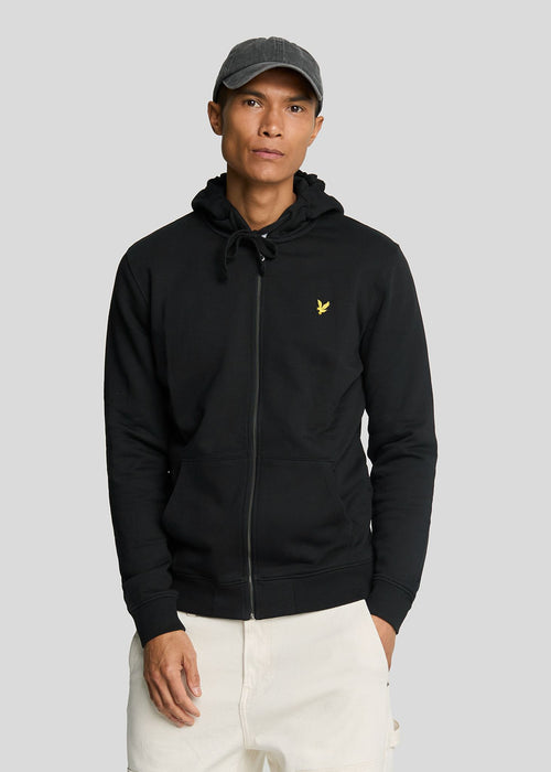 Zip through hoodie - jet black