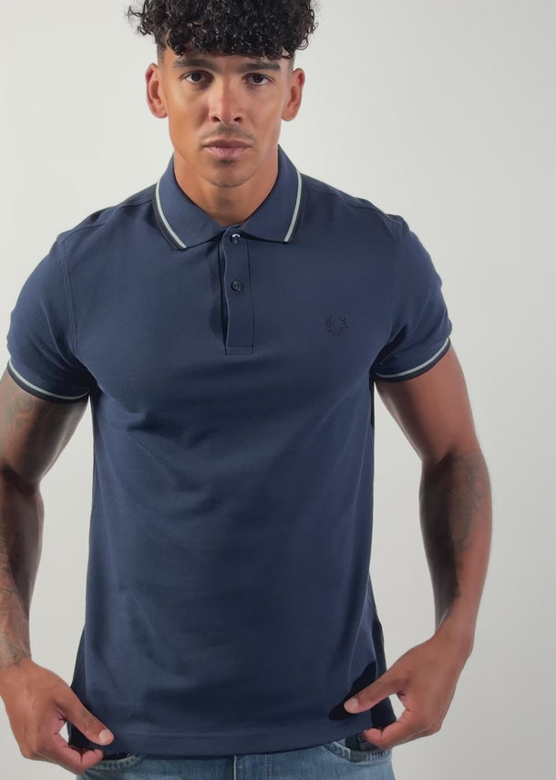 Fred Perry Polo's Twin tipped fred perry polo shirt- tnsbl slvrbl nvy