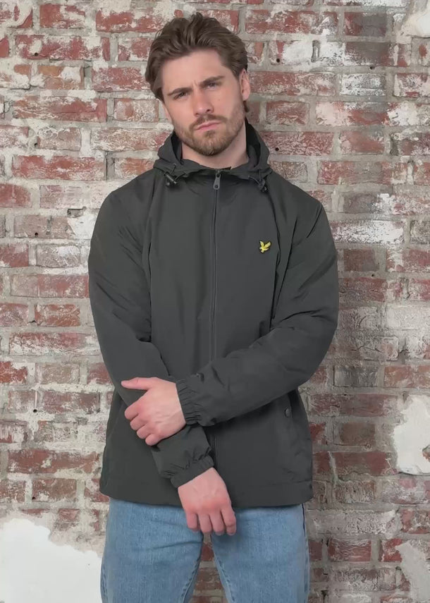 Lyle & Scott Jassen Zip through hooded jacket - gunmetal