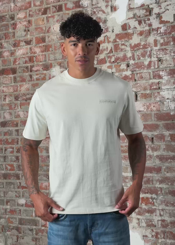 Napapijri T-shirts Back graphic t-shirt - beige dimity