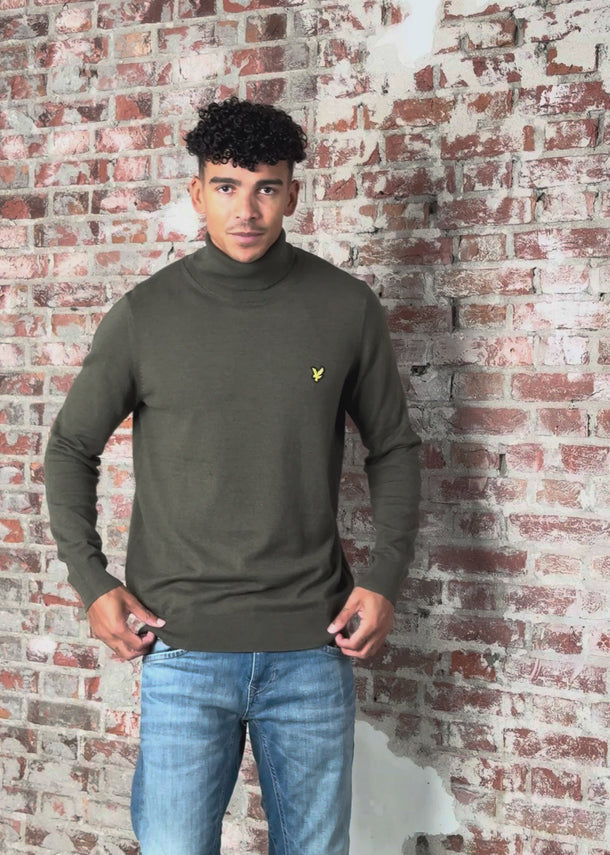Lyle & Scott Truien Cotton merino turtleneck jumper - deep depths