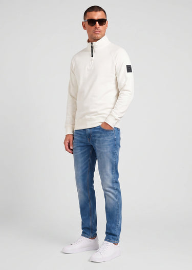 Marshall Artist Truien Siren quarter zip sweat - silver birch