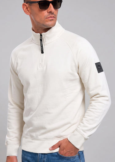 Marshall Artist Truien Siren quarter zip sweat - silver birch