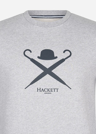 Hackett London Truien  Logo sweatshirt - light grey marl 